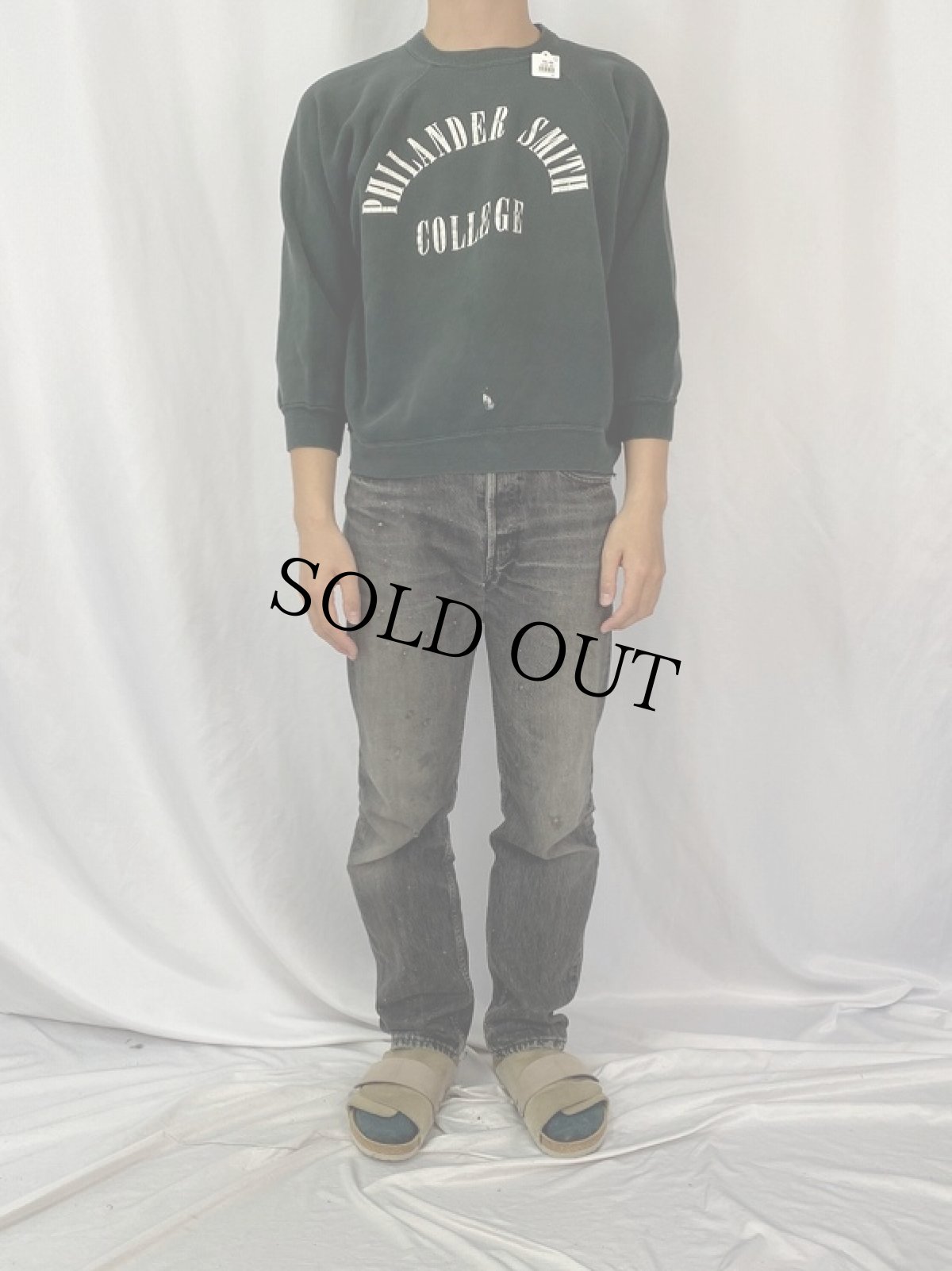 画像2: 60's PHILANDER SMITHCOLLEGE プリントスウェット BLACK (2)