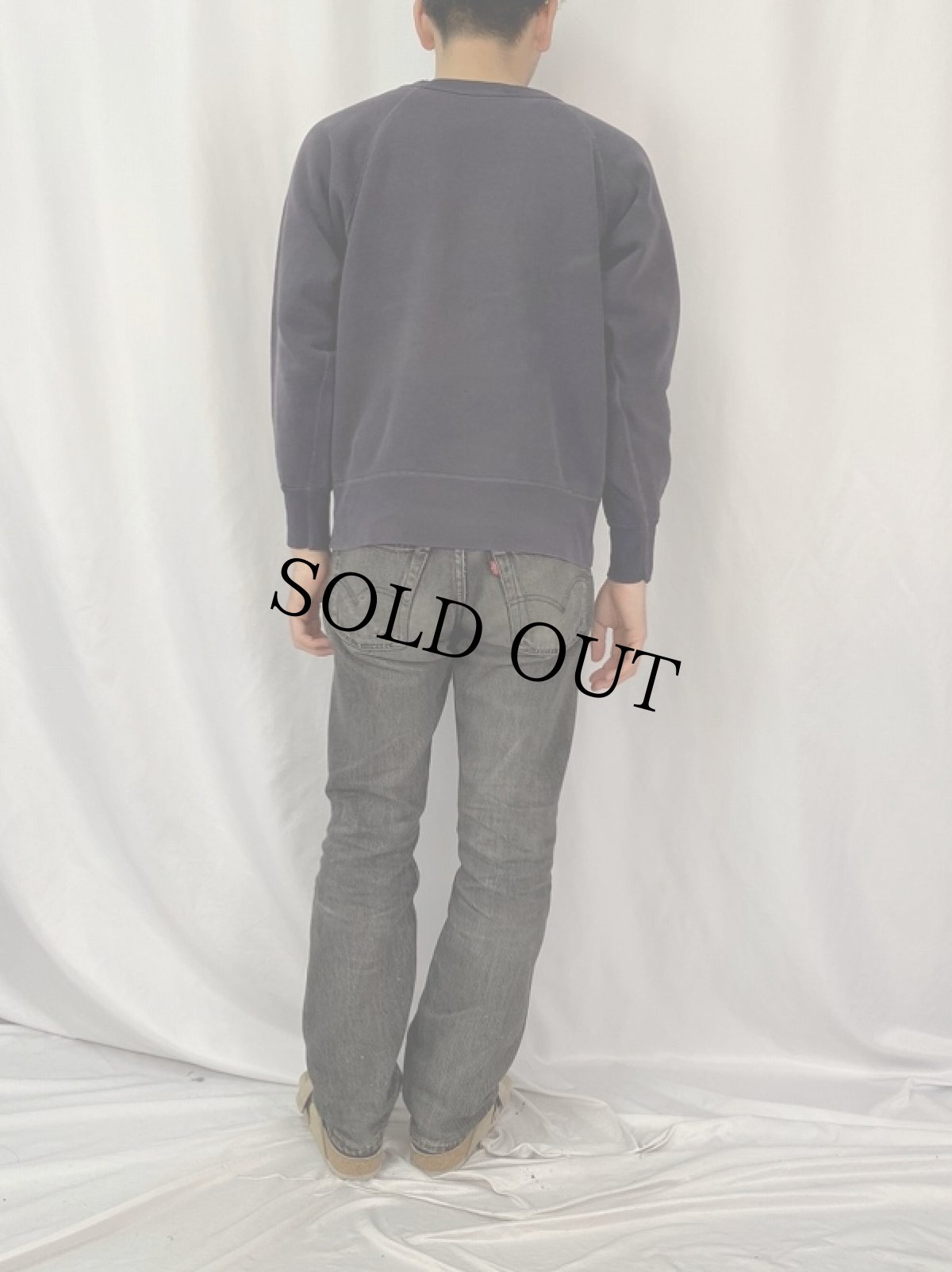 画像4: 50〜60's 無地スウェット ナス紺 (4)