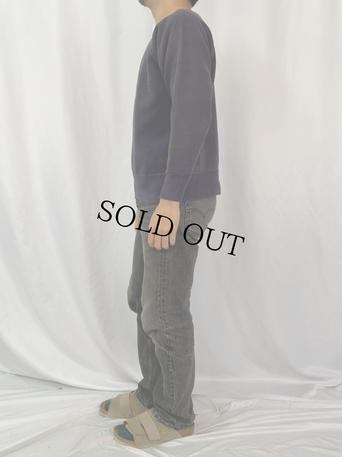 画像3: 50〜60's 無地スウェット ナス紺 (3)