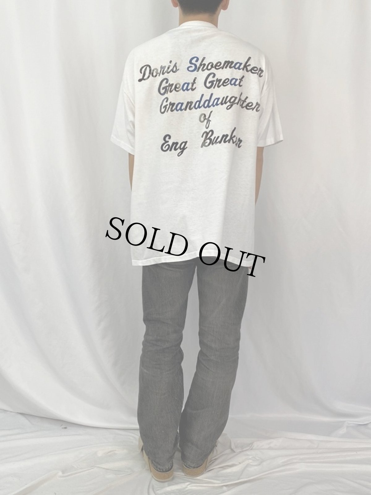 画像5: 90's USA製 Chang Bunker and Eng Bunker フロッキープリントTシャツ XXL (5)