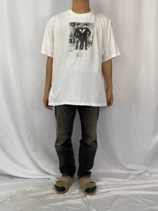 画像3: 90's USA製 Chang Bunker and Eng Bunker フロッキープリントTシャツ XXL (3)