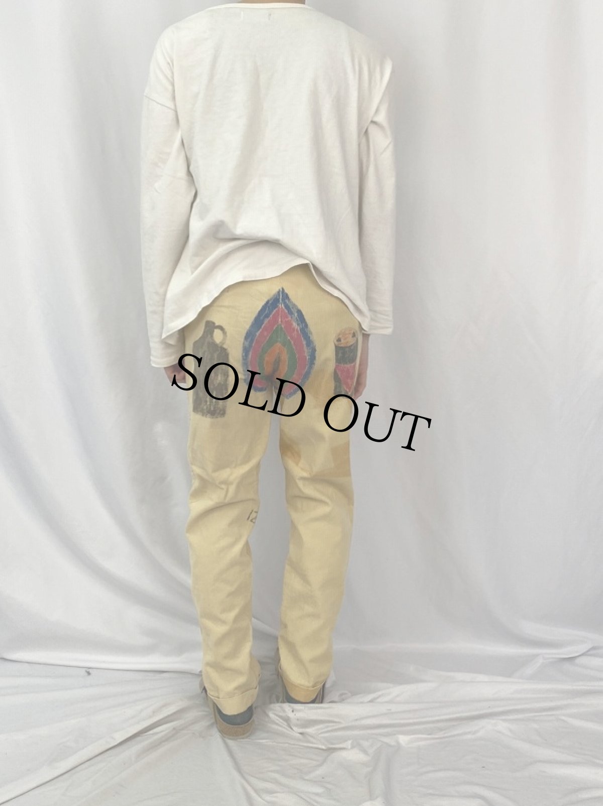 画像5: 60's ハンドペイント メモリアルコーデュロイパンツ W31 (5)