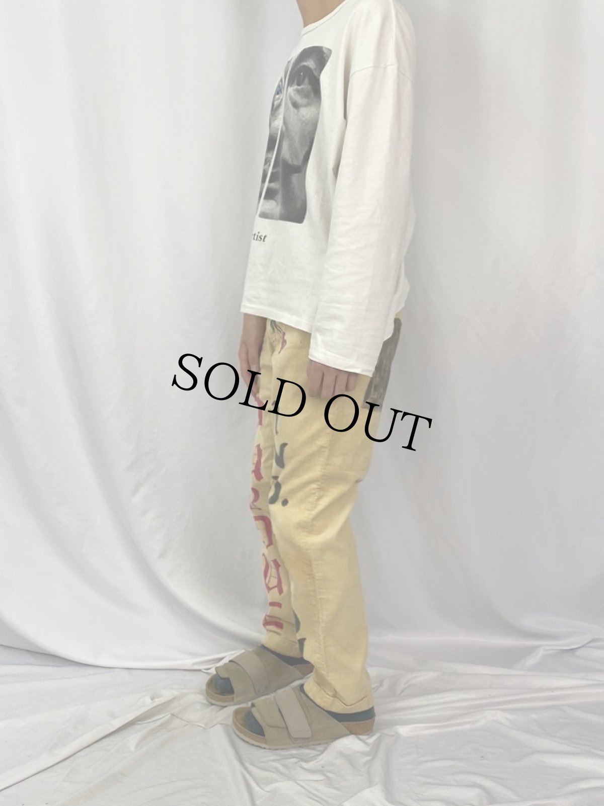 画像4: 60's ハンドペイント メモリアルコーデュロイパンツ W31 (4)