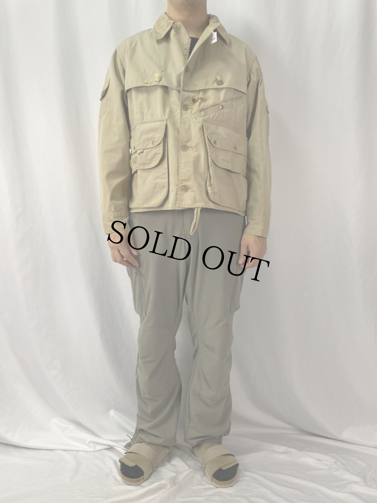 画像2: 50's WOOD-STREAM コットンポプリン フィッシングジャケット 42 (2)