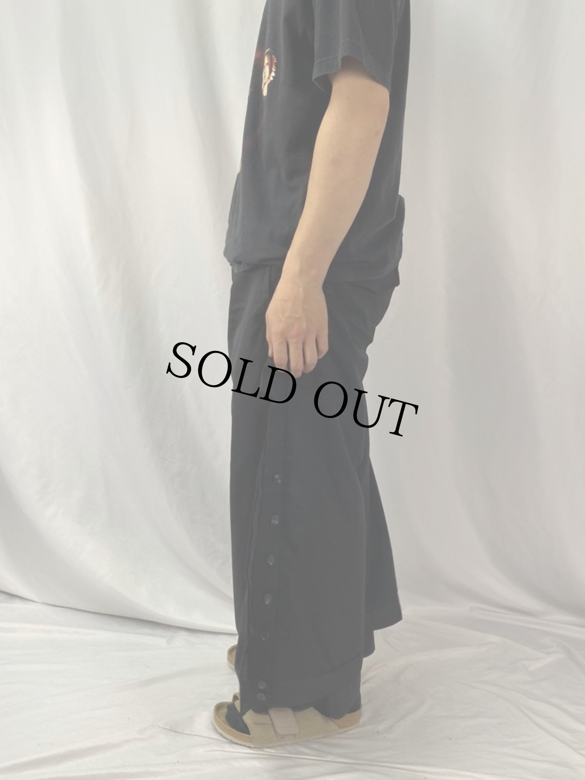 画像3: サイドボタン デザインワイドパンツ W36 (3)