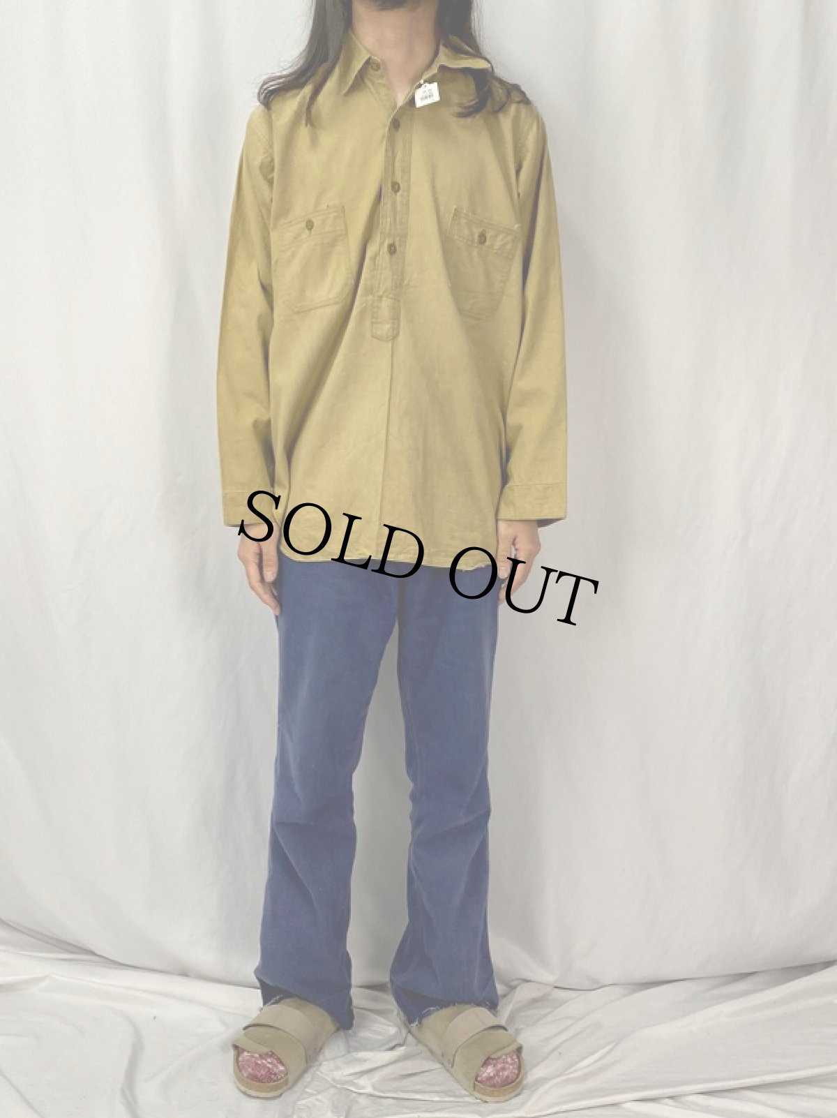 画像2: 40's WWII Canadian Army コットンプルオーバーシャツ (2)