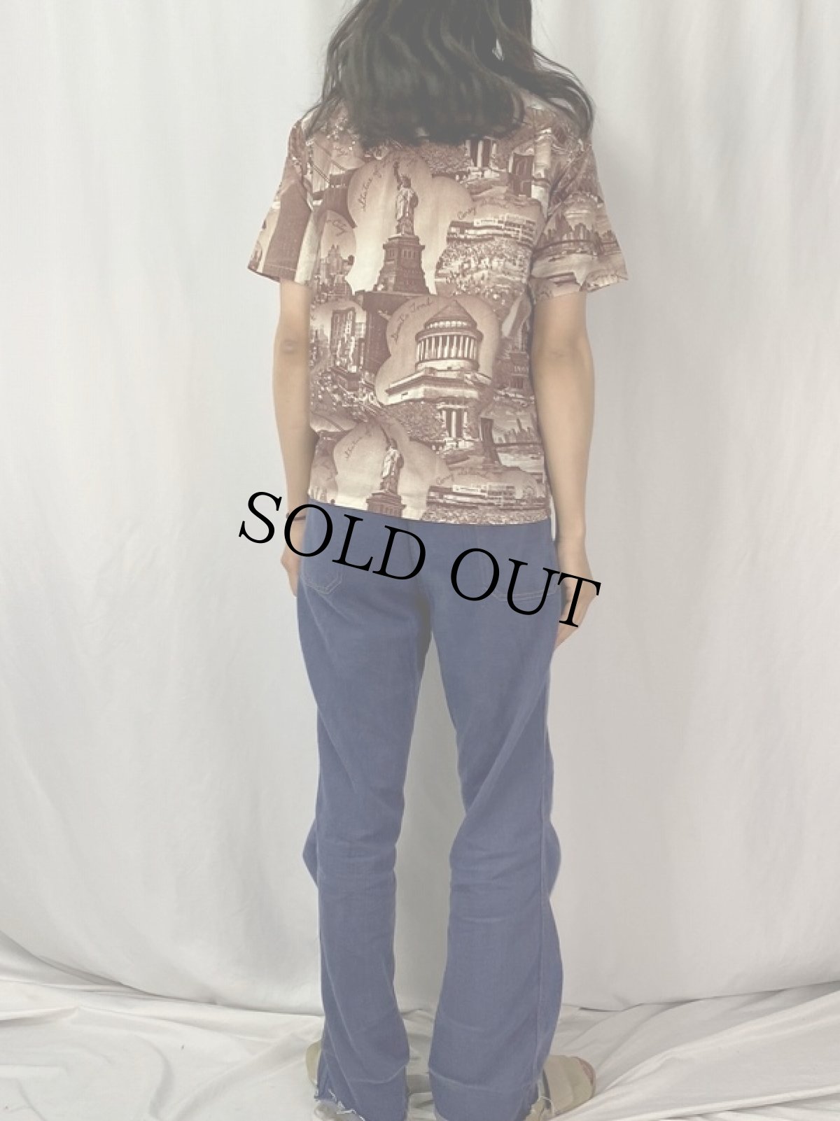 画像4: 40~50's Sterling ピクチャーパターン コットンアロハシャツ S (4)