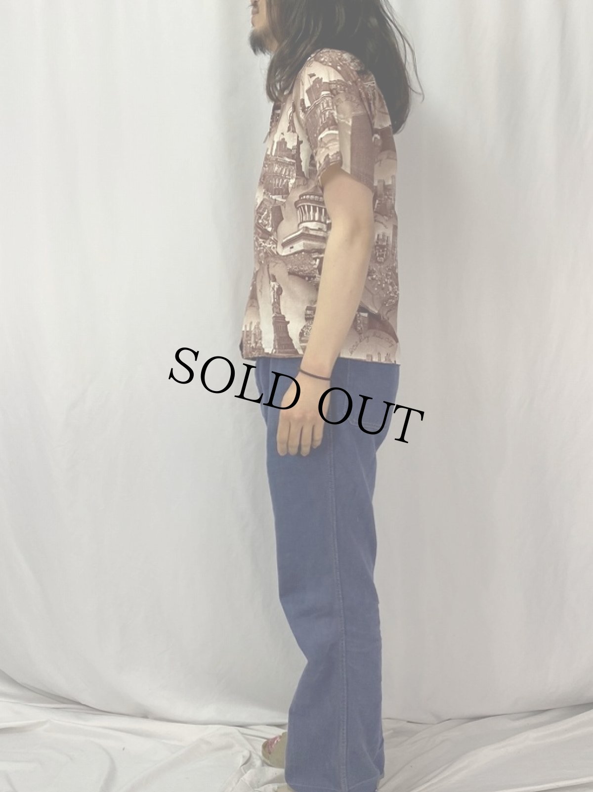 画像3: 40~50's Sterling ピクチャーパターン コットンアロハシャツ S (3)