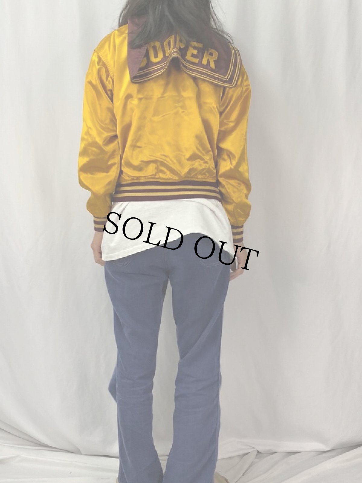 画像4: 50's FELCO Athletic Wear "COOPER UNION" ハーフジップ サテンスタジャン size44 (4)