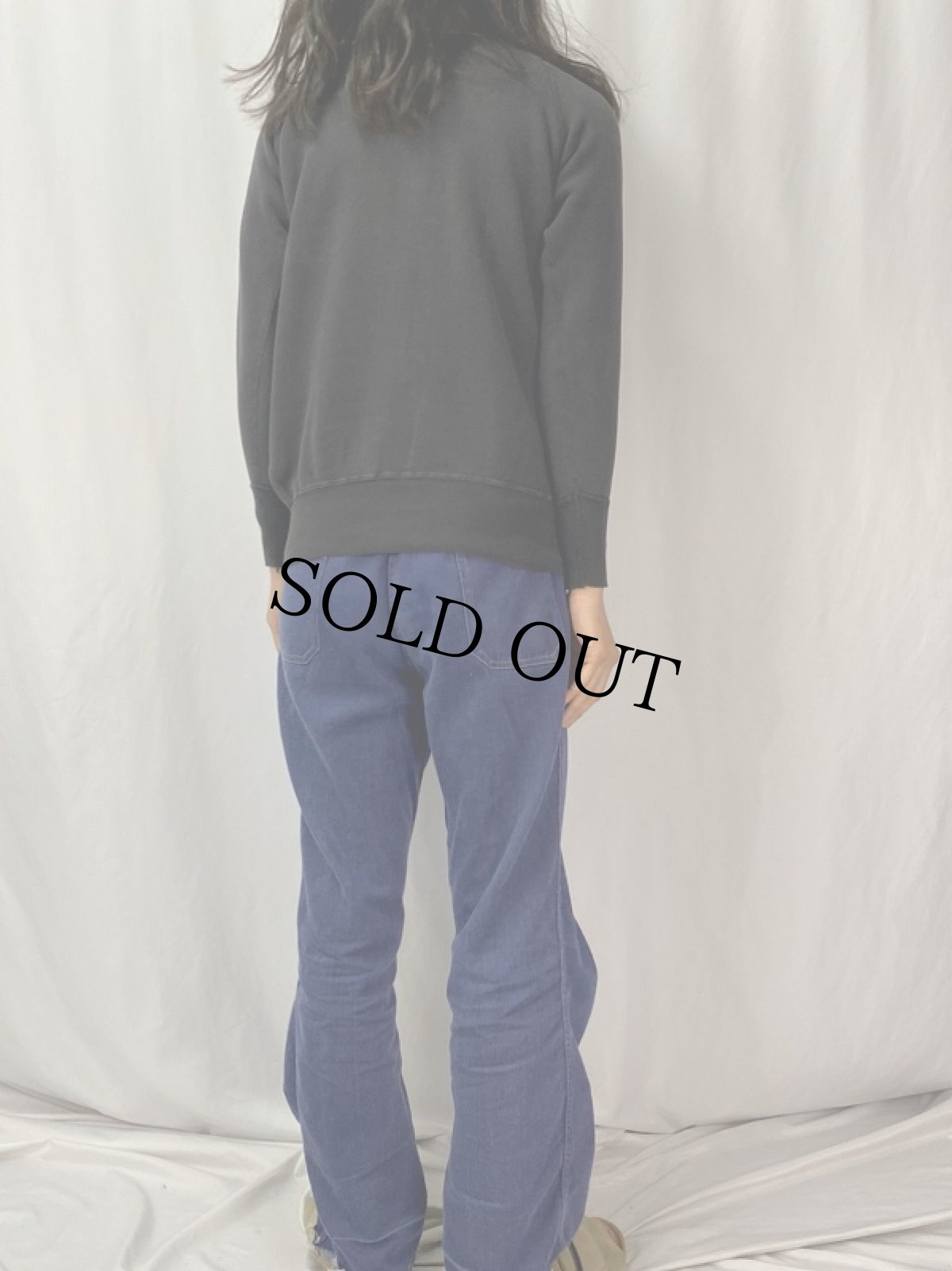 画像4: 50's "LAMBDA DELTA LAMBDA" フロッキープリントスウェット BLACK (4)