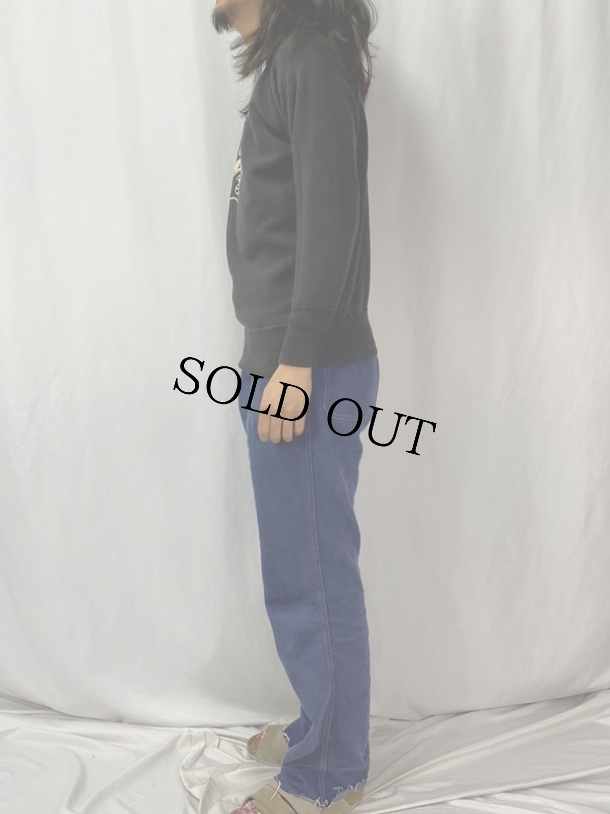 画像3: 50's "LAMBDA DELTA LAMBDA" フロッキープリントスウェット BLACK (3)