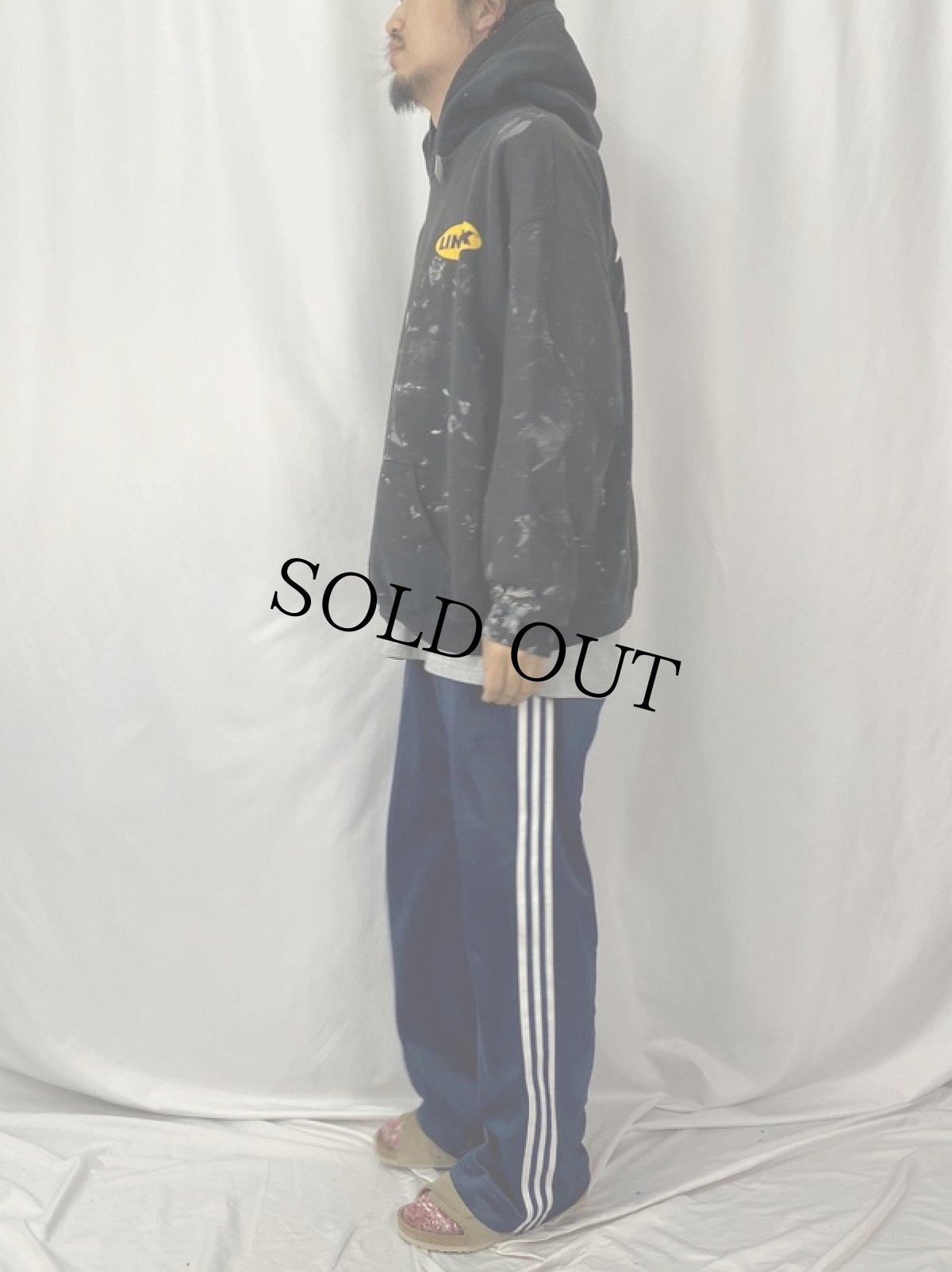 画像3: BFD CUSTOM VEHICLES ペンキペイント スウェットフーディー BLACK (3)