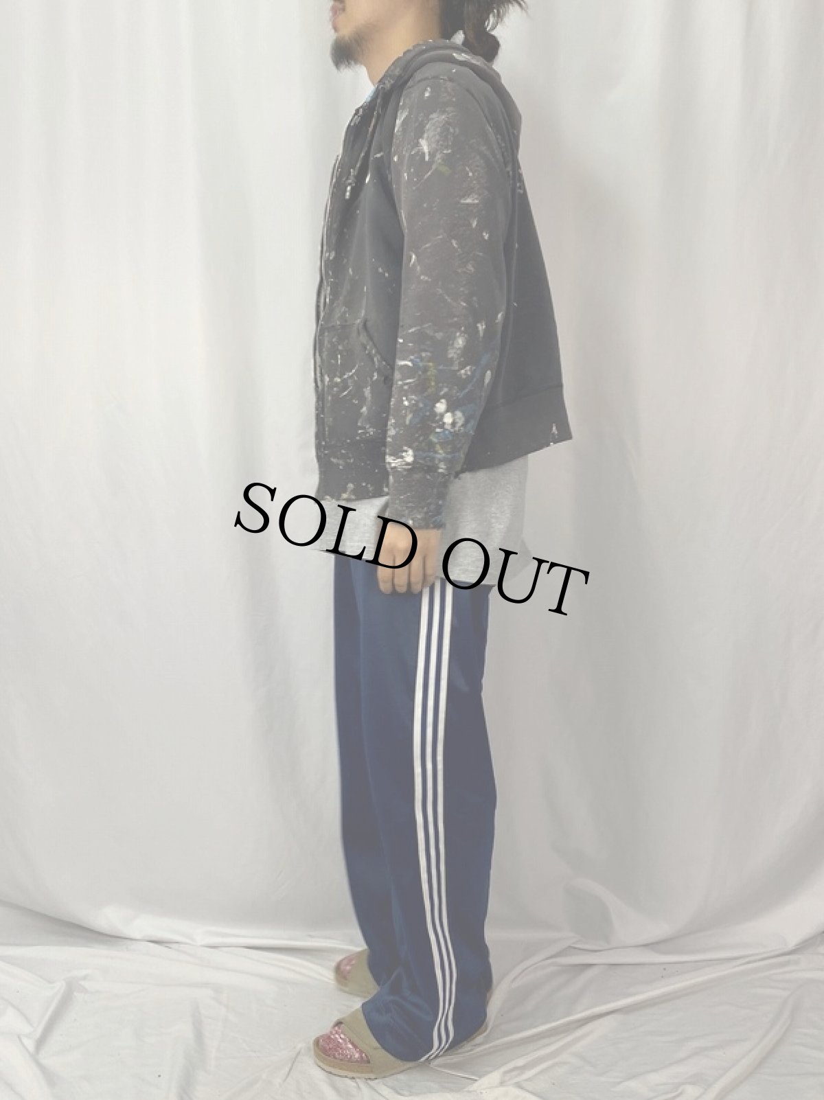 画像3: NIKE ロゴ刺繍 ペンキペイント スウェットジップパーカー (3)