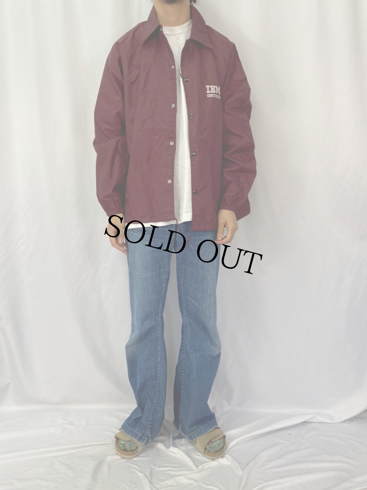 画像2: IBM USA製 IT企業 ロゴプリント ナイロンコーチジャケット XL (2)