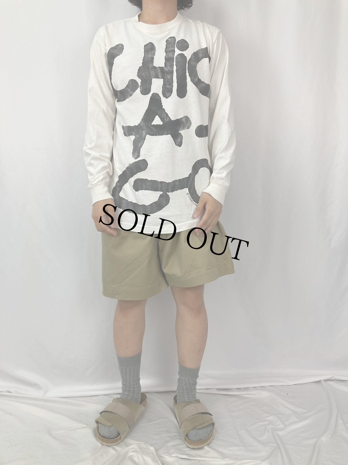 画像2: 90's GRAVITY GRAPHICS USA製 "CHICAGO" プリントロンT L (2)