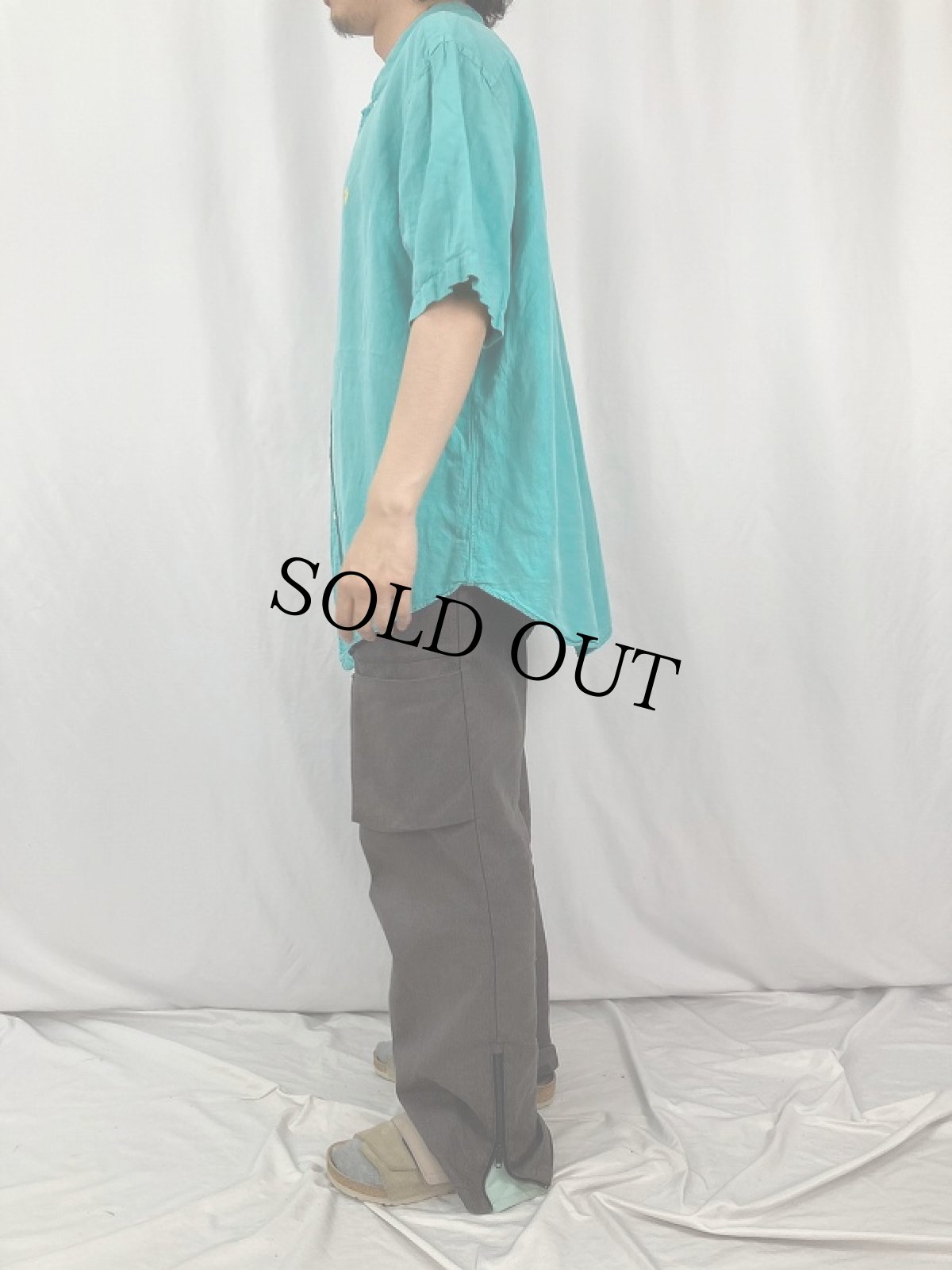 画像3: Ralph Lauren "CLASSIC FIT" リネン×シルク ボタンダウンシャツ XL (3)