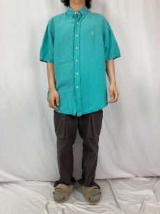 画像2: Ralph Lauren "CLASSIC FIT" リネン×シルク ボタンダウンシャツ XL (2)