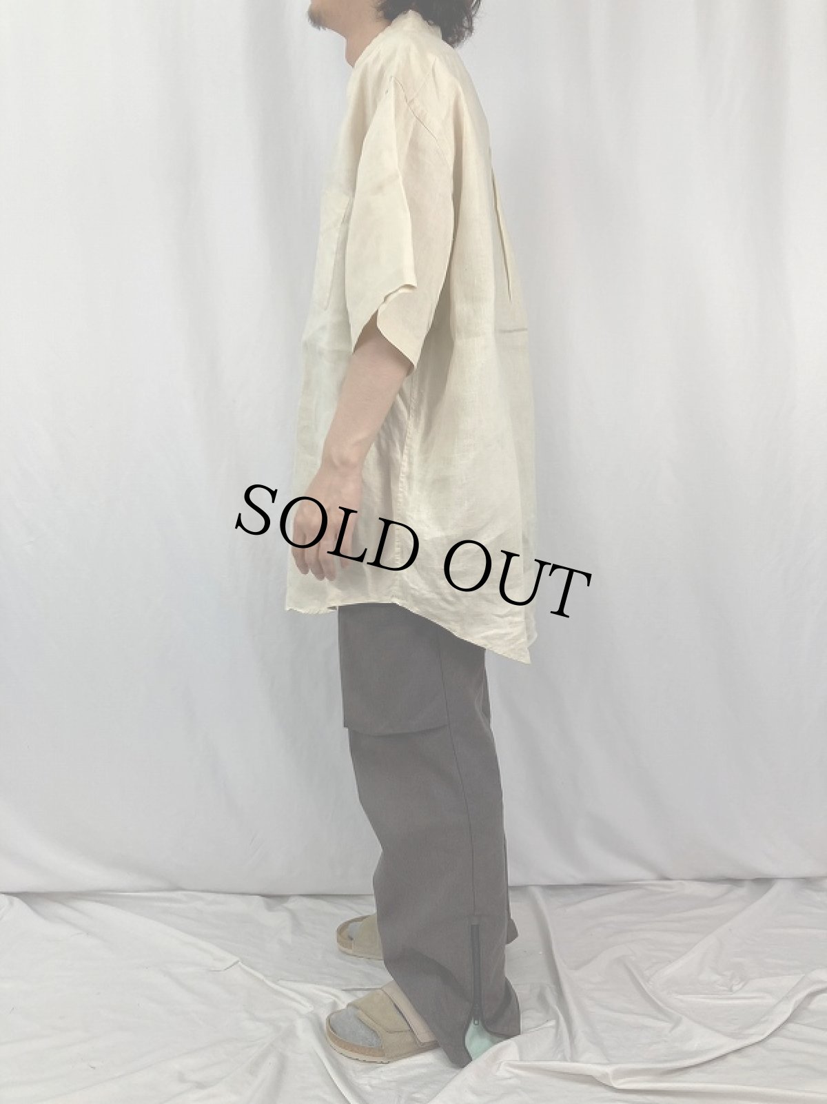 画像3: LAUREN Ralph Lauren リネンボタンダウンシャツ L (3)