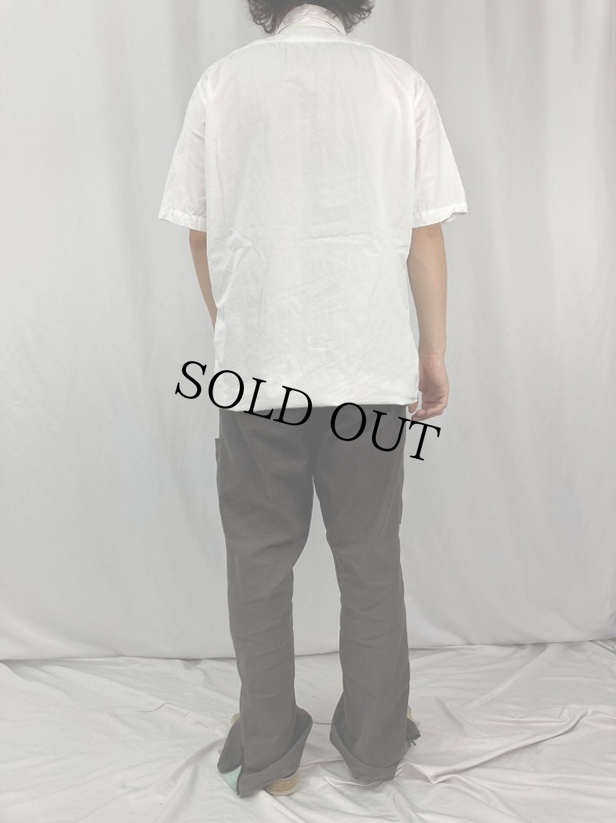 画像4: POLO Ralph Lauren コットンリネンワークシャツ M (4)