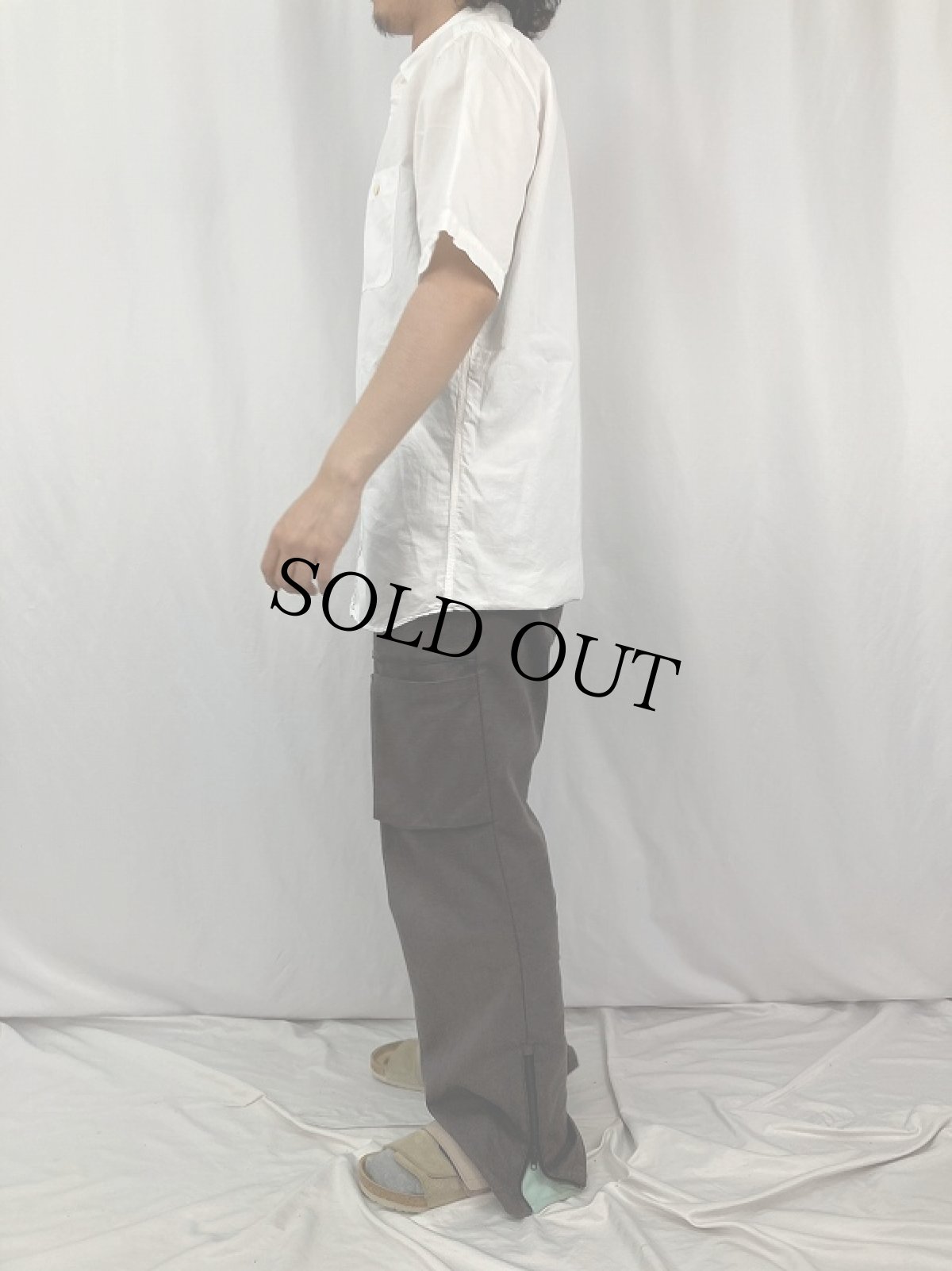 画像3: POLO Ralph Lauren コットンリネンワークシャツ M (3)