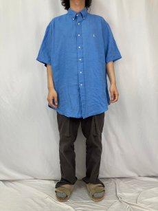 画像2: Ralph Lauren "CLASSIC FIT" リネン ボタンダウンシャツ XL (2)