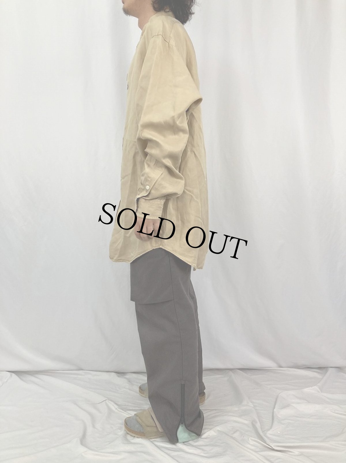 画像3: Ralph Lauren "BLAKE" シルクリネン ボタンダウンシャツ L (3)