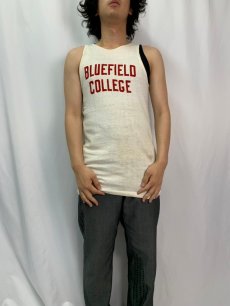 画像2: 60's "BLUEFIELD COLLEGE" フロッキープリントタンクトップ (2)