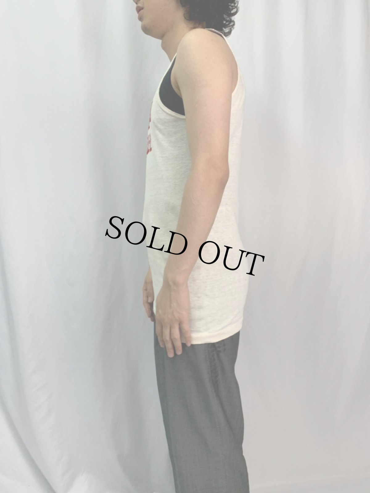 画像3: 60's "BLUEFIELD COLLEGE" フロッキープリントタンクトップ (3)