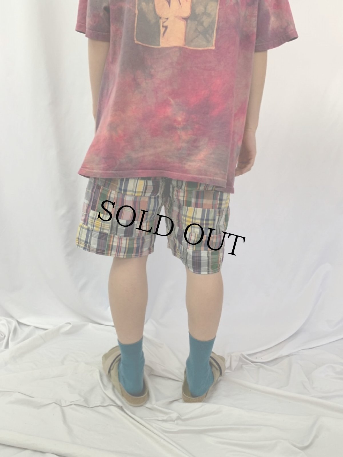 画像4: 90's POLO Ralph Lauren マドラスチェック柄 パッチワーク コットンショーツ W35 (4)