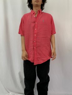 画像2: POLO Ralph Lauren "CLASSIC FIT" ロゴ刺繍 リネンボタンダウンシャツ M (2)