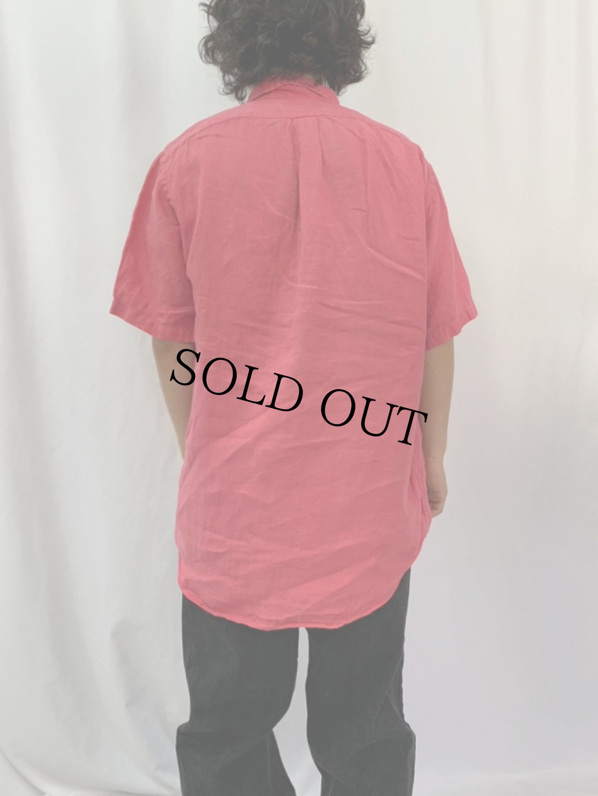 画像4: POLO Ralph Lauren "CLASSIC FIT" ロゴ刺繍 リネンボタンダウンシャツ M (4)