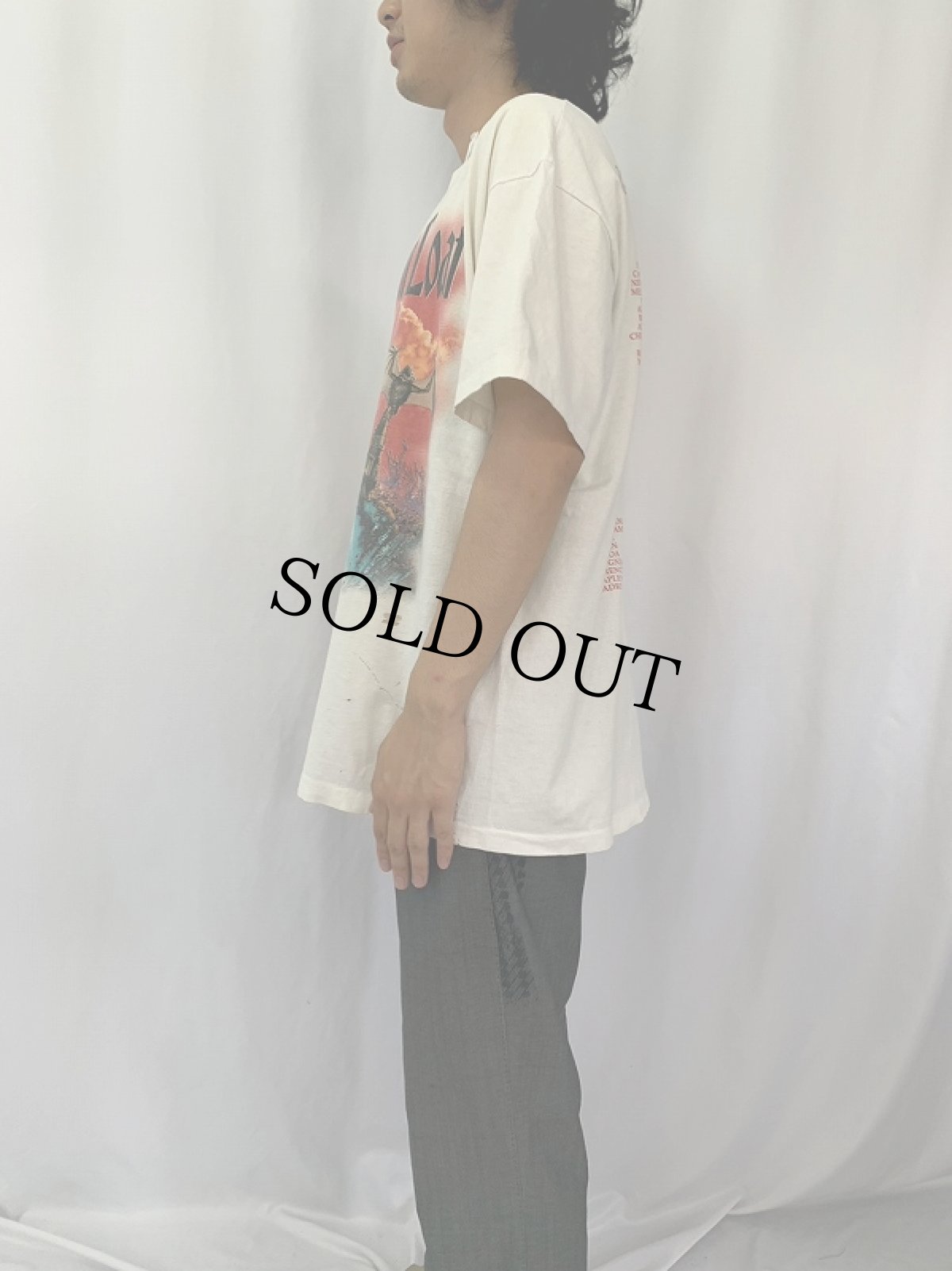 画像3: 90's MEAT LOAF "Bat Out Of Hell" ロックミュージシャン プリントTシャツ XL (3)