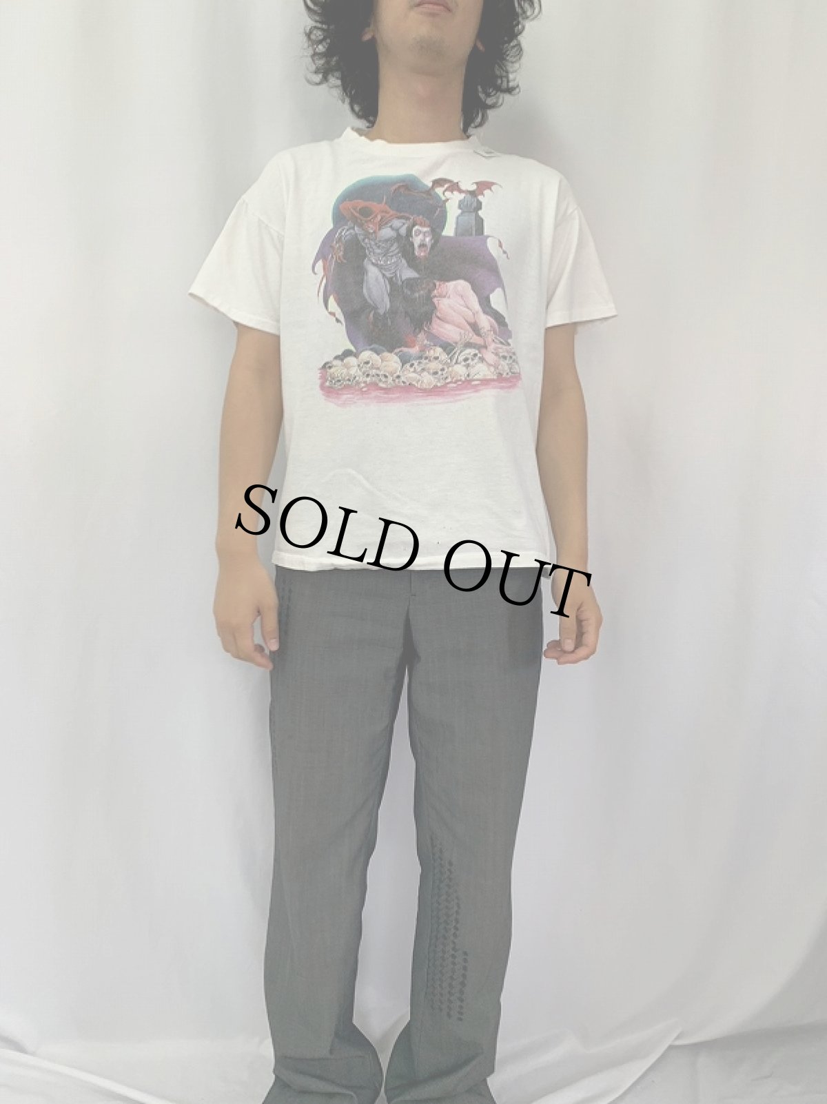 画像2: 90's TIM VIGIL USA製 "FAUST TOUR" ホラーコミックアーティスト ツアープリントTシャツ L (2)