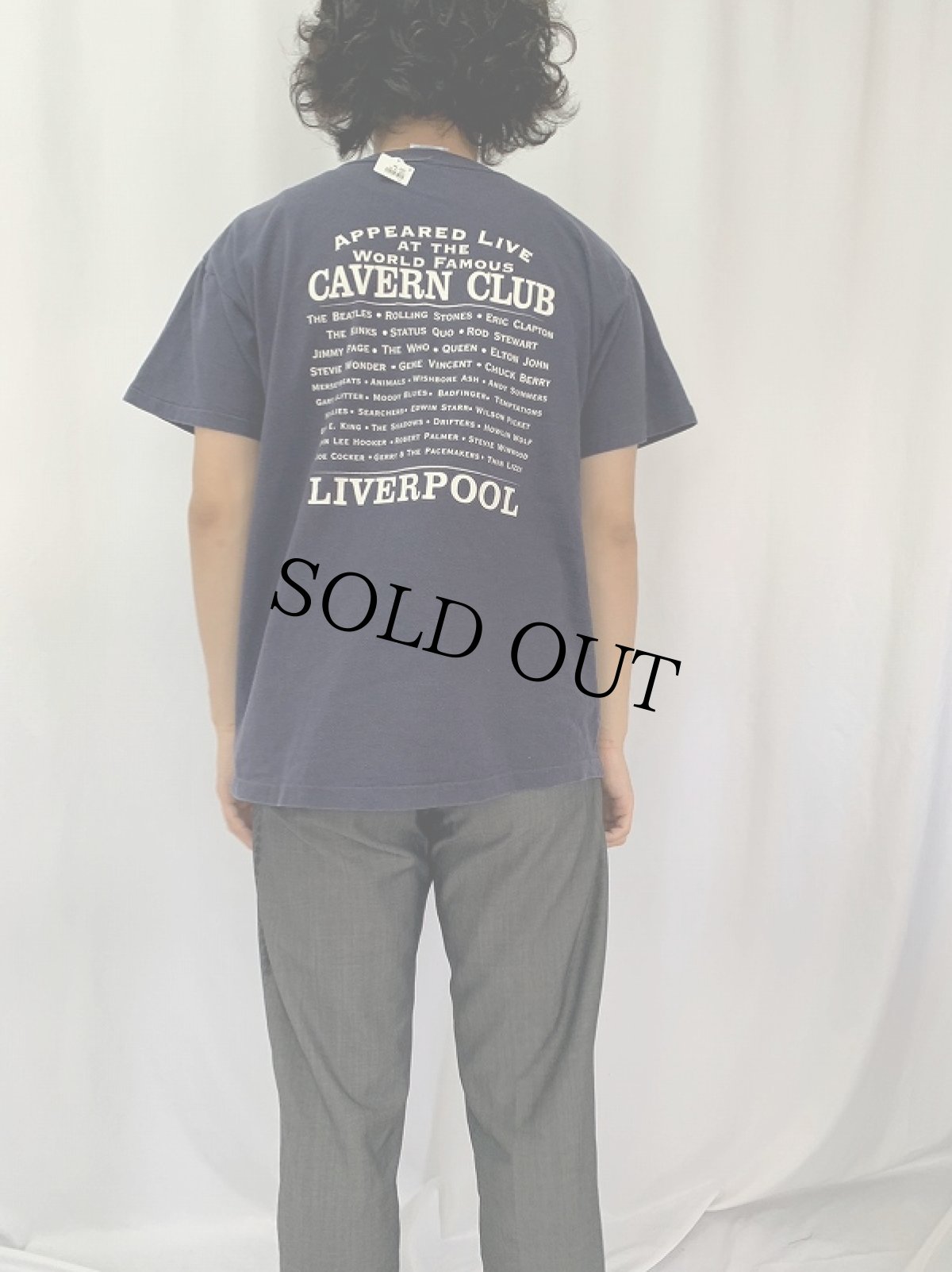 画像5: 90's THE CAVERN CLUB ライブハウスプリントTシャツ NAVY L (5)