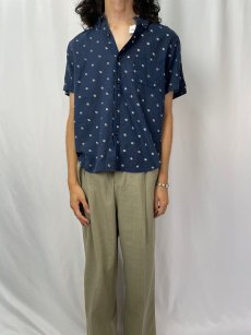 画像2: 【SALE】 KAPITAL エレファントブランド総柄 ボタンダウン コットンシャツ M (2)