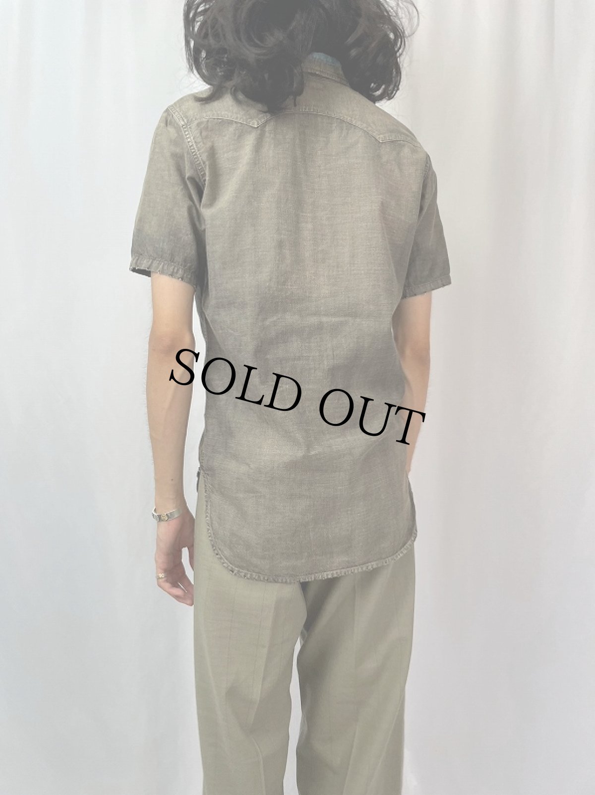 画像4: KAPITAL KOUNTRY ボロ加工 ウエスタンシャンブレーシャツ M (4)