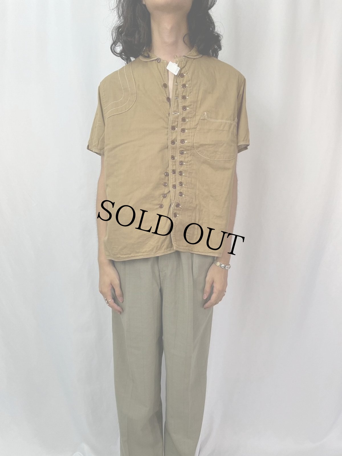 画像2: KAPITAL ハンティングデザイン コットンシャツ L (2)