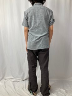 画像4: 絣柄 コットンポリ オープンカラーシャツ M (4)