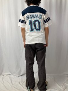 画像4: 80〜90's USA製 "HAWAII 10" プリントフットボールTシャツ M (4)