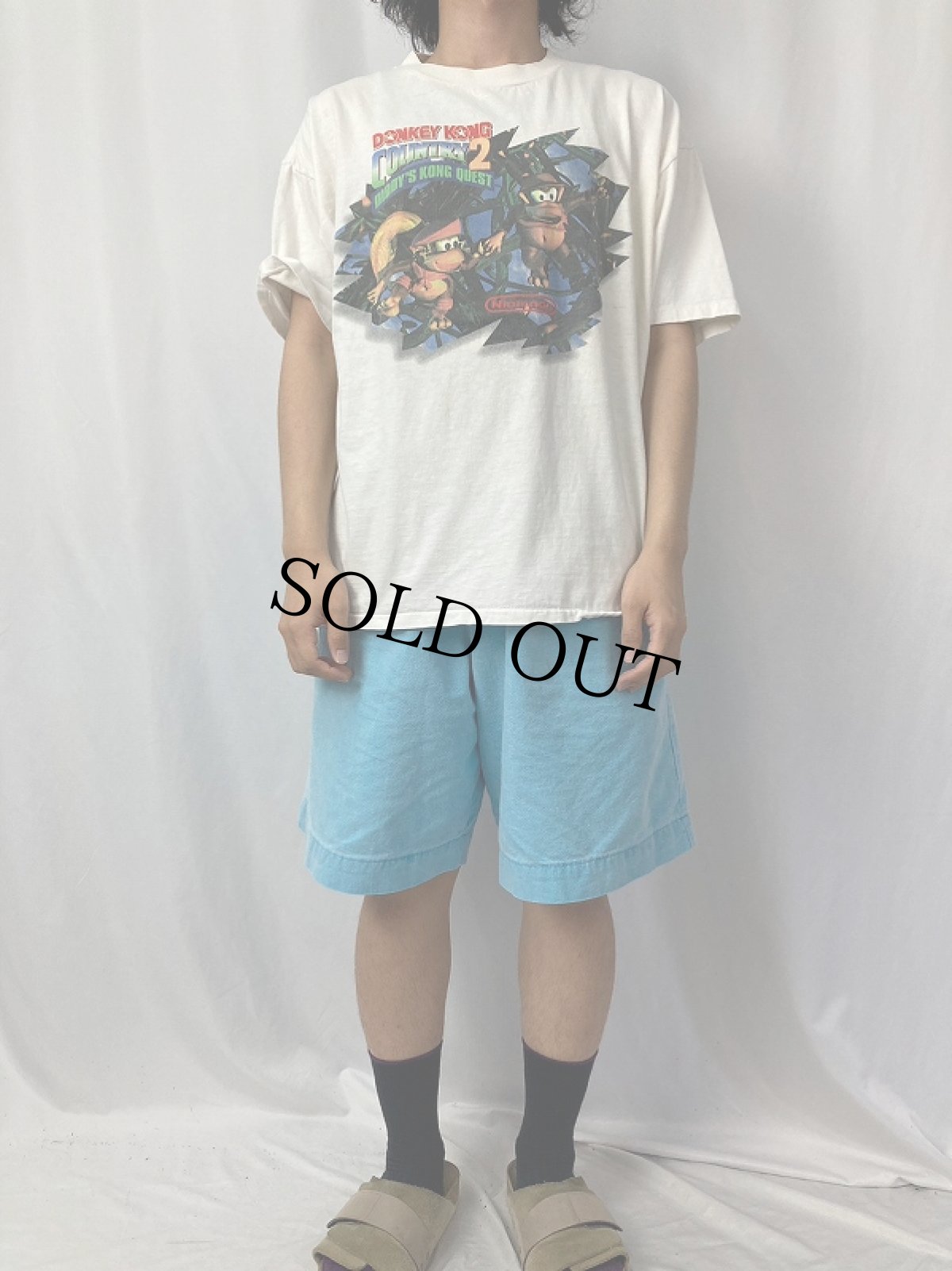 画像2: 90's Nintendo DONKEY KONG COUNTRY 2 ビデオゲームプリントTシャツ XL (2)
