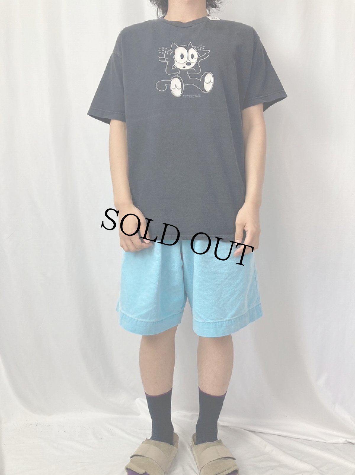 画像2: 2000's FELIX キャラクタープリントTシャツ BLACK L (2)