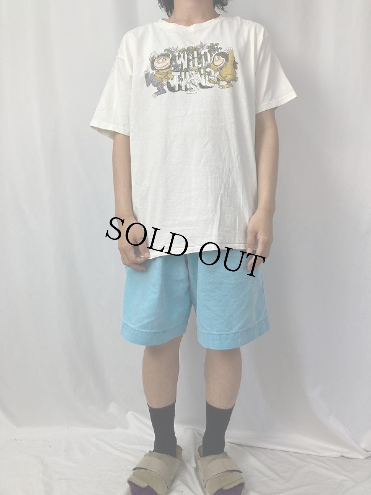 画像2: 90's かいじゅうたちのいるところ 絵本プリントTシャツ L (2)