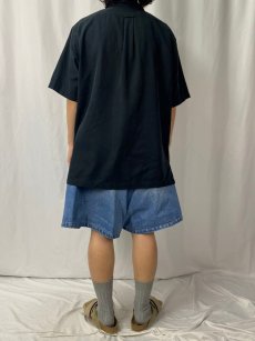 画像4: 90's POLO Ralph Lauren "CALDWELL" シルク×コットン オープンカラーシャツ BLACK L (4)