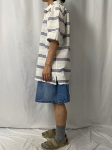 画像3: 90's POLO Ralph Lauren "CALDWELL" ボーダー柄 コットンオープンカラーシャツ XL (3)