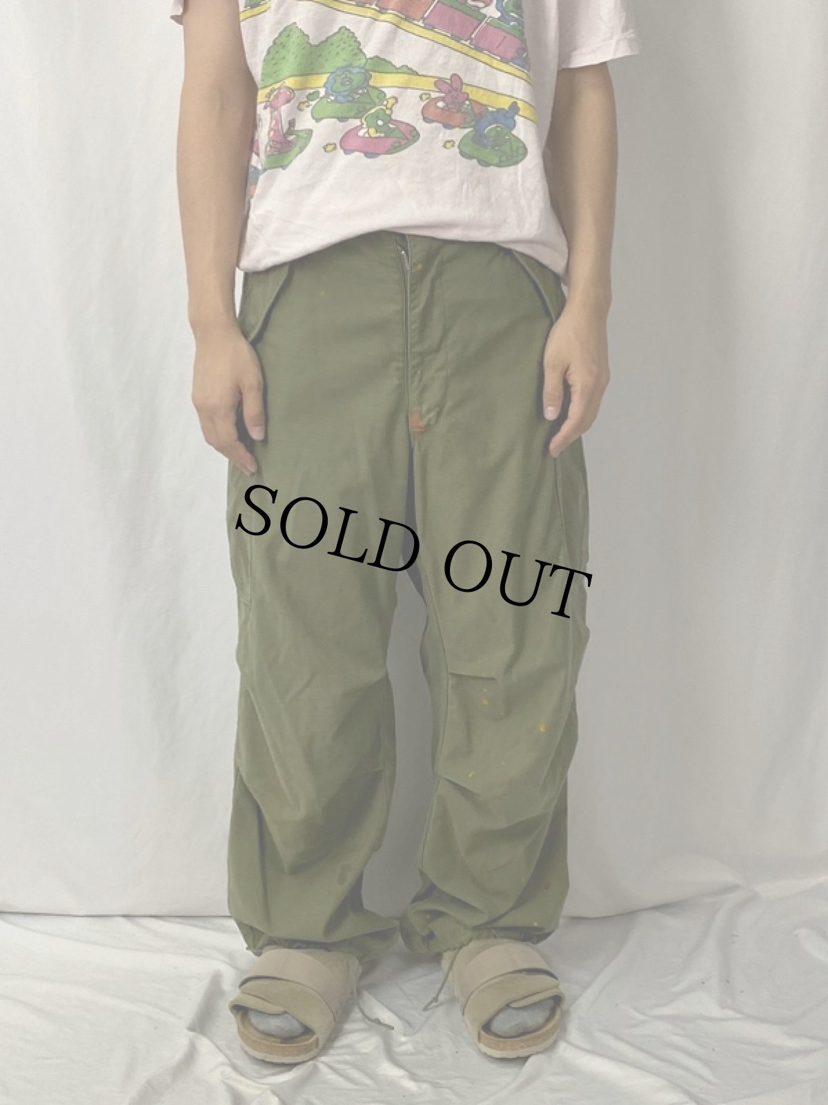 画像2: 70's U.S.ARMY M-65 ペンキペイント フィールドパンツ (2)