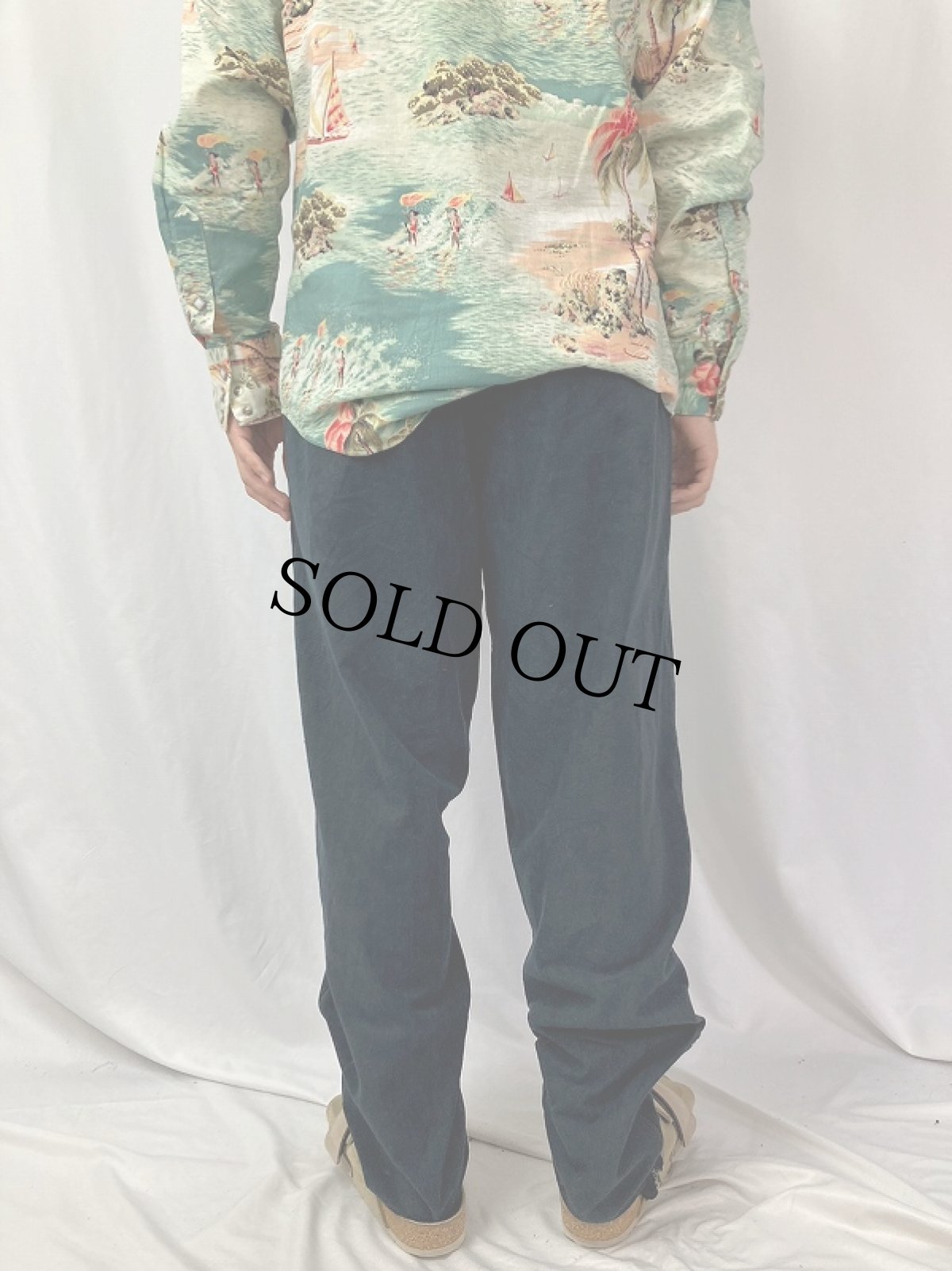 画像4: 90's UMBRO ロゴ刺繍 ベロアイージーパンツ BLACK XL (4)