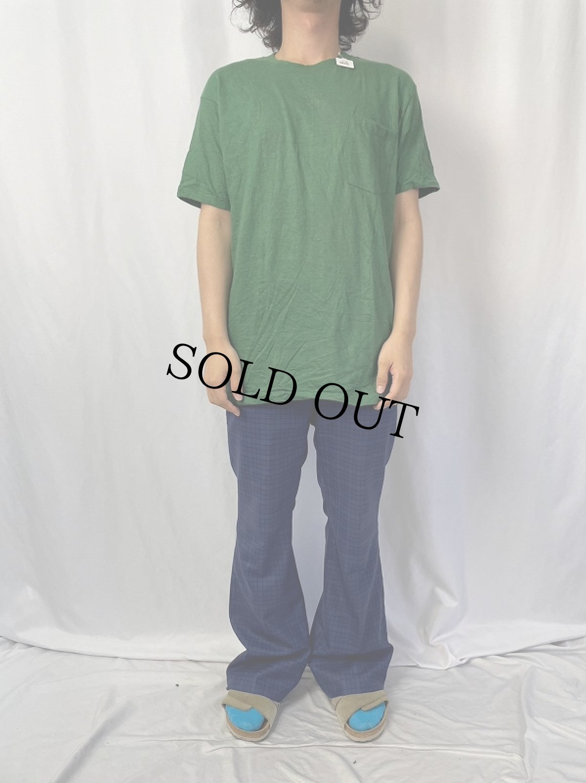 画像2: 70's Hanes USA製 無地ポケットTシャツ L (2)