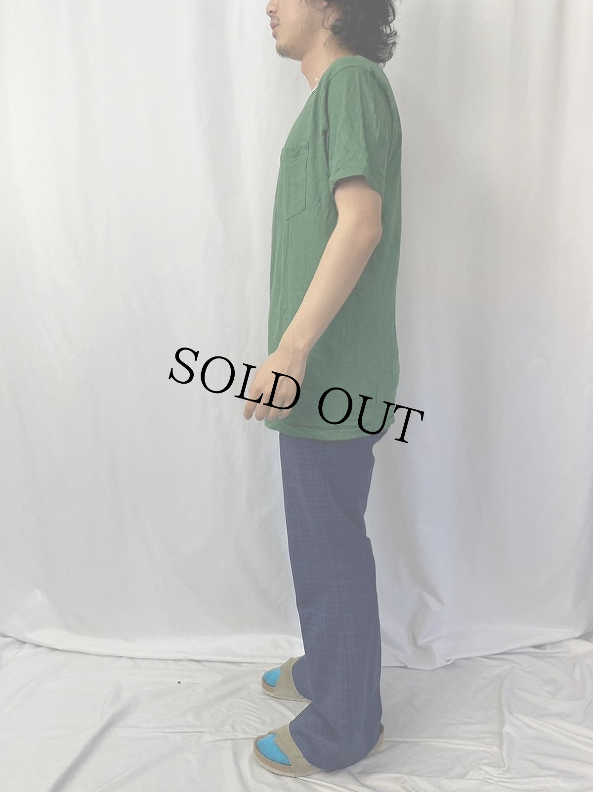 画像3: 70's Hanes USA製 無地ポケットTシャツ L (3)