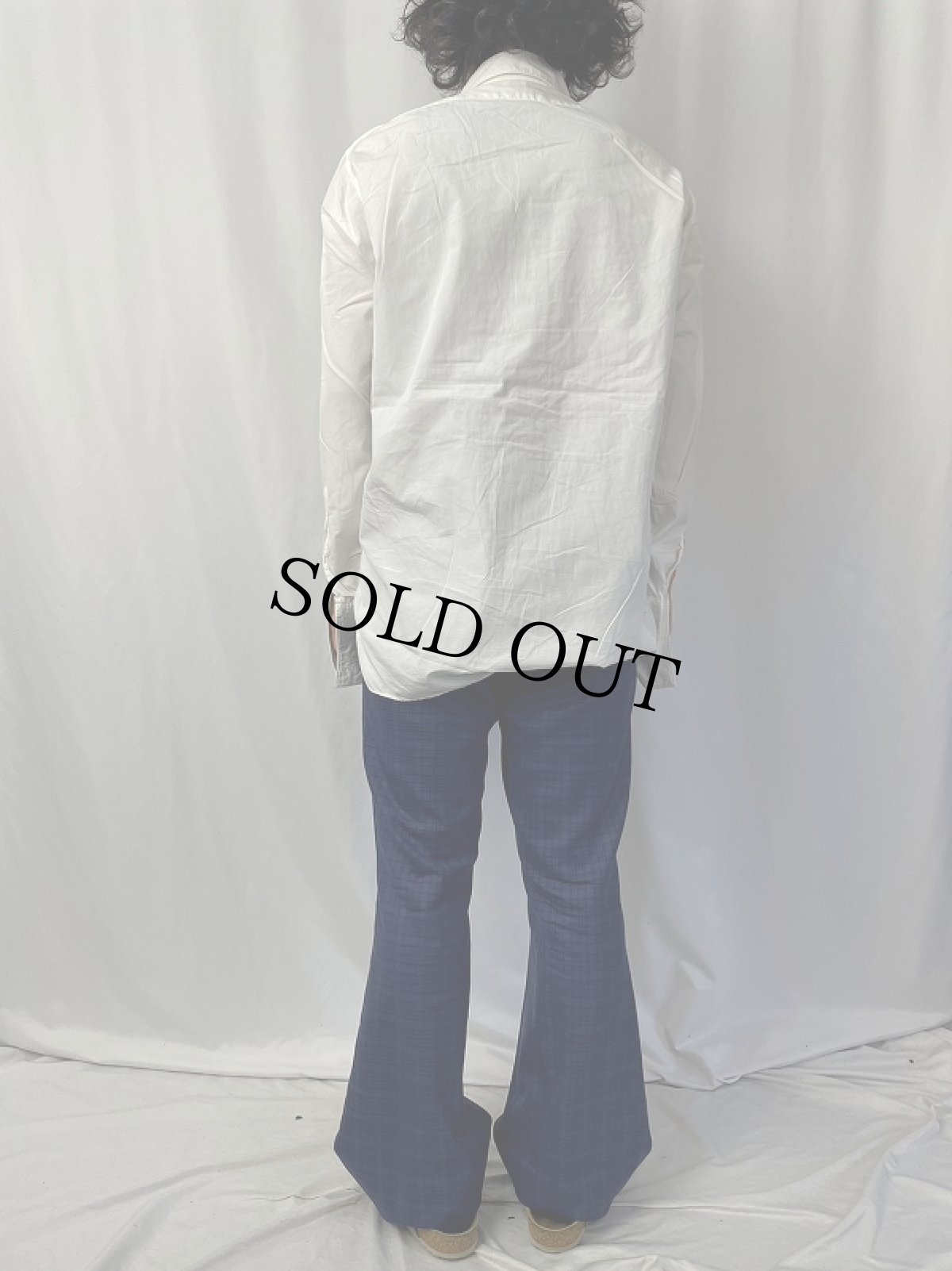 画像4: 60's JOHN DAVID ダブルカフス&マチ付き コットンドレスシャツ (4)