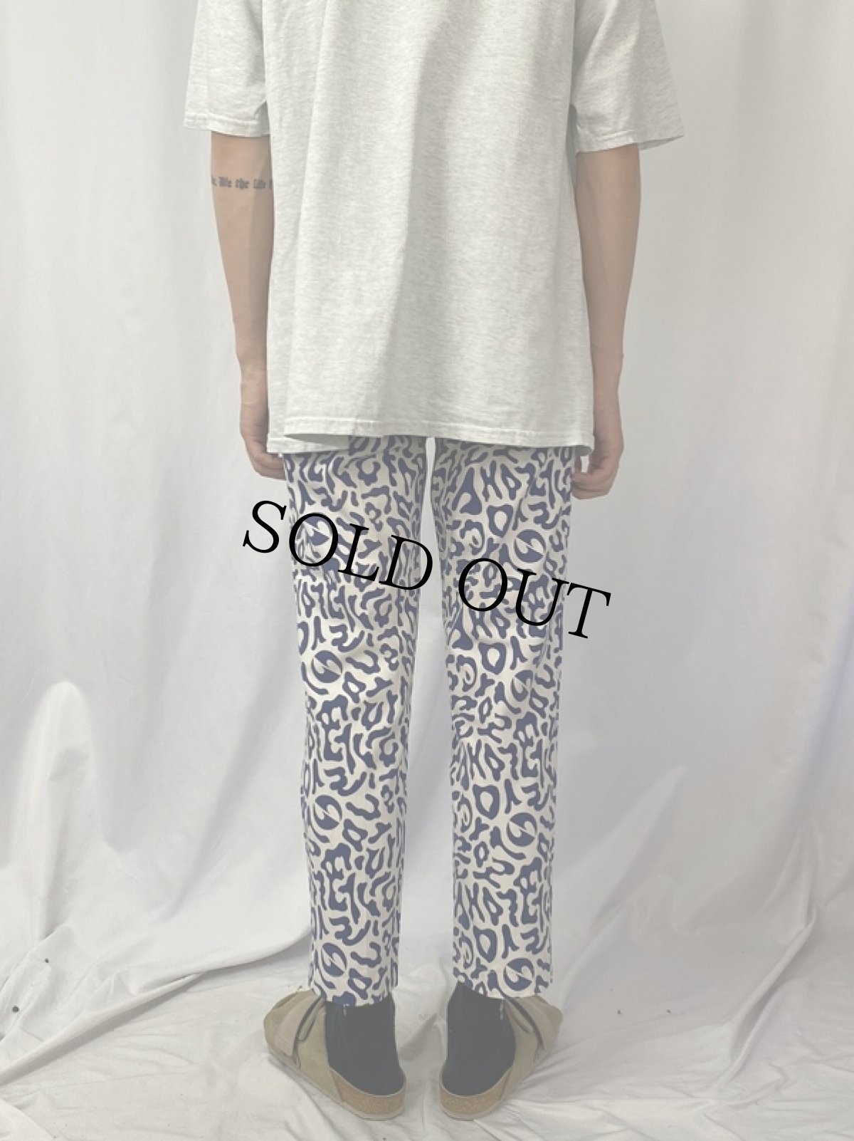 画像4: 70's 韓国 学生軍事訓練用 バクテリア迷彩 "BLUE" HBTパンツ W28 (4)